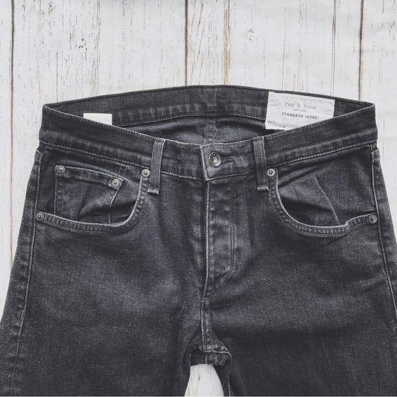 Rag & Bone Men’s Standard Issue Fit Extra Slim Black Skinny Jeans Size 32 - Picture 4 of 7